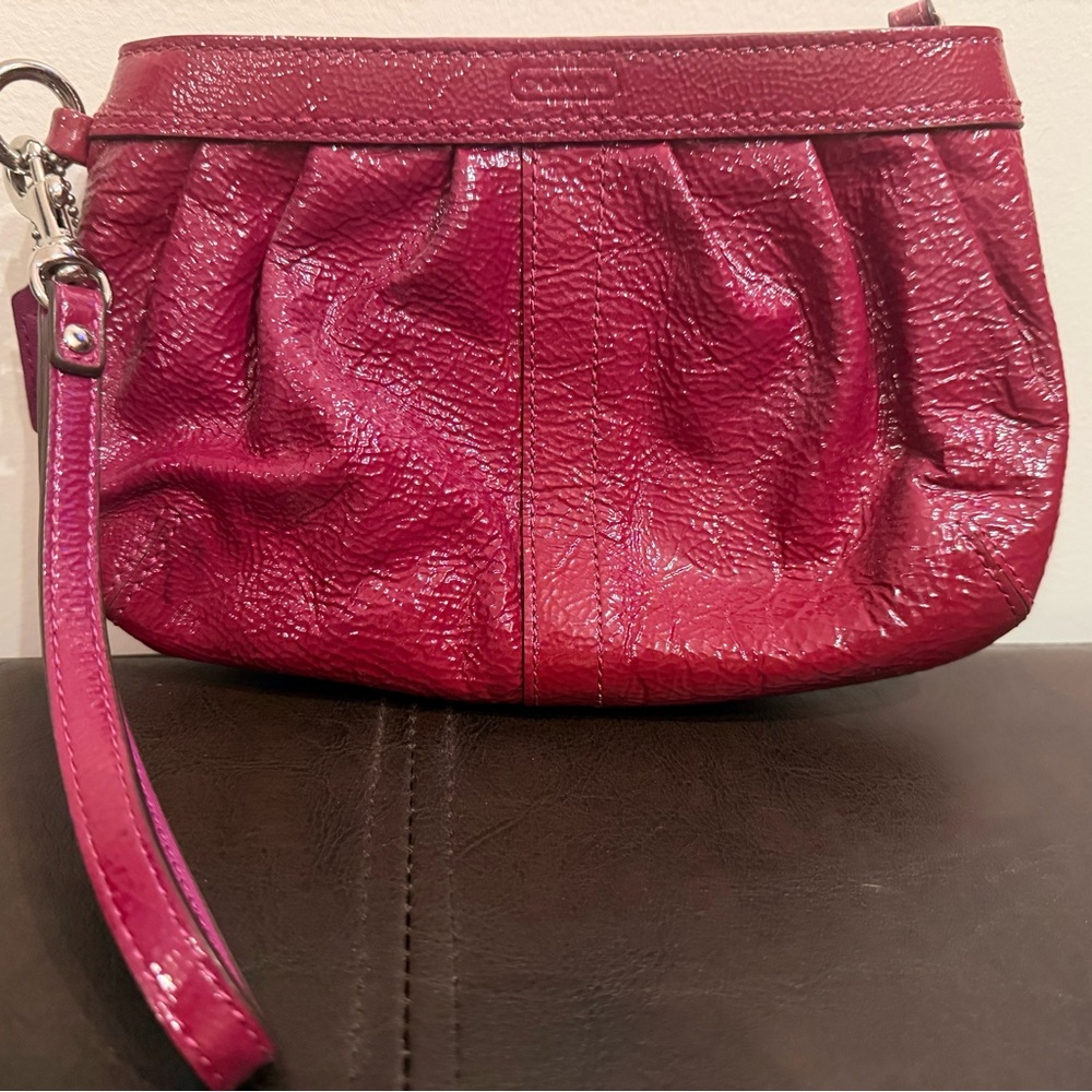 Coach Magenta Leather Wristlet